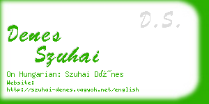 denes szuhai business card